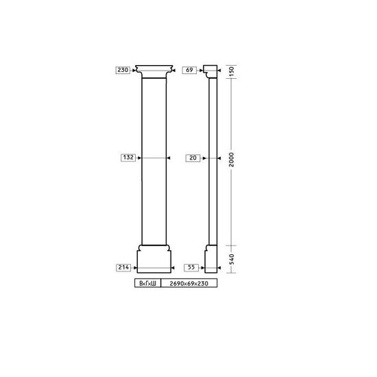 Пилястра Европласт вариант 3